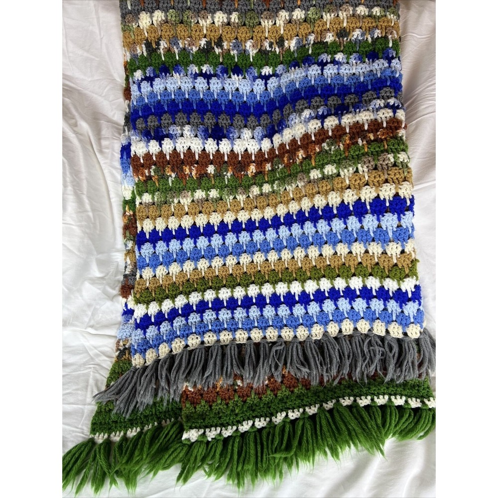 afghan blanket handmade  70’’x44”